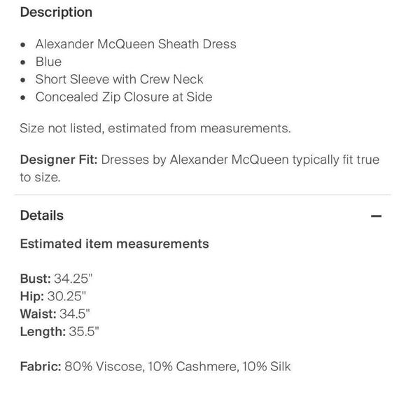 alexander mcqueen Authentic Solid Navy Blue Crew Neck Short Sleeve Mini Dress Xs - Picture 4 of 7